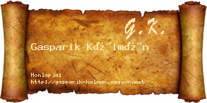 Gasparik Kálmán névjegykártya